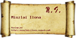 Miszlai Ilona névjegykártya
